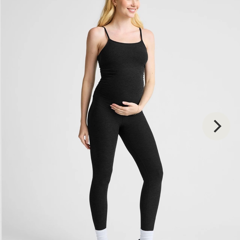 Beyond Yoga Black Spacedye Maternity Jumpsuit